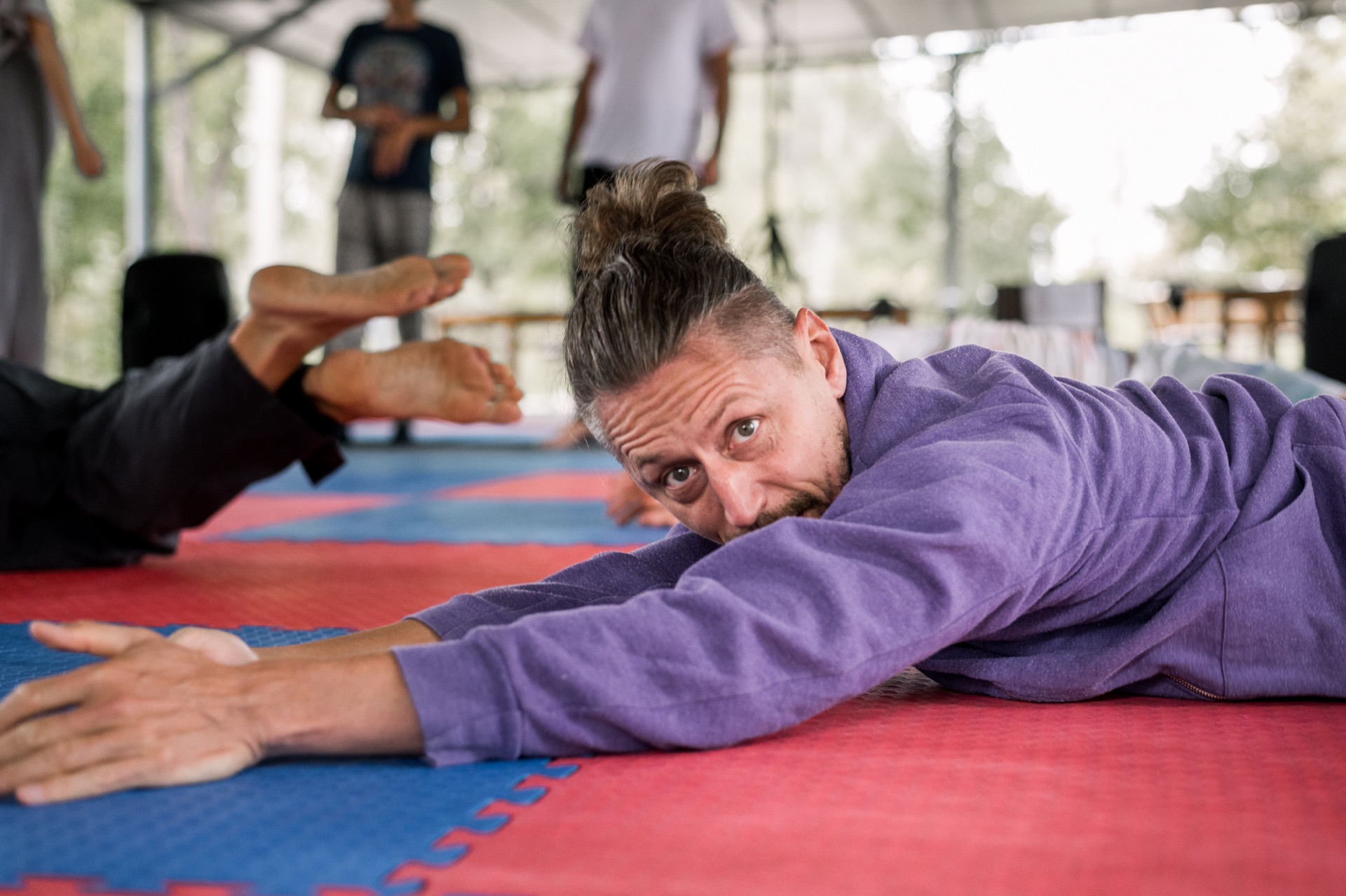 People sharing movement and attention in a Contact Improvisation practice